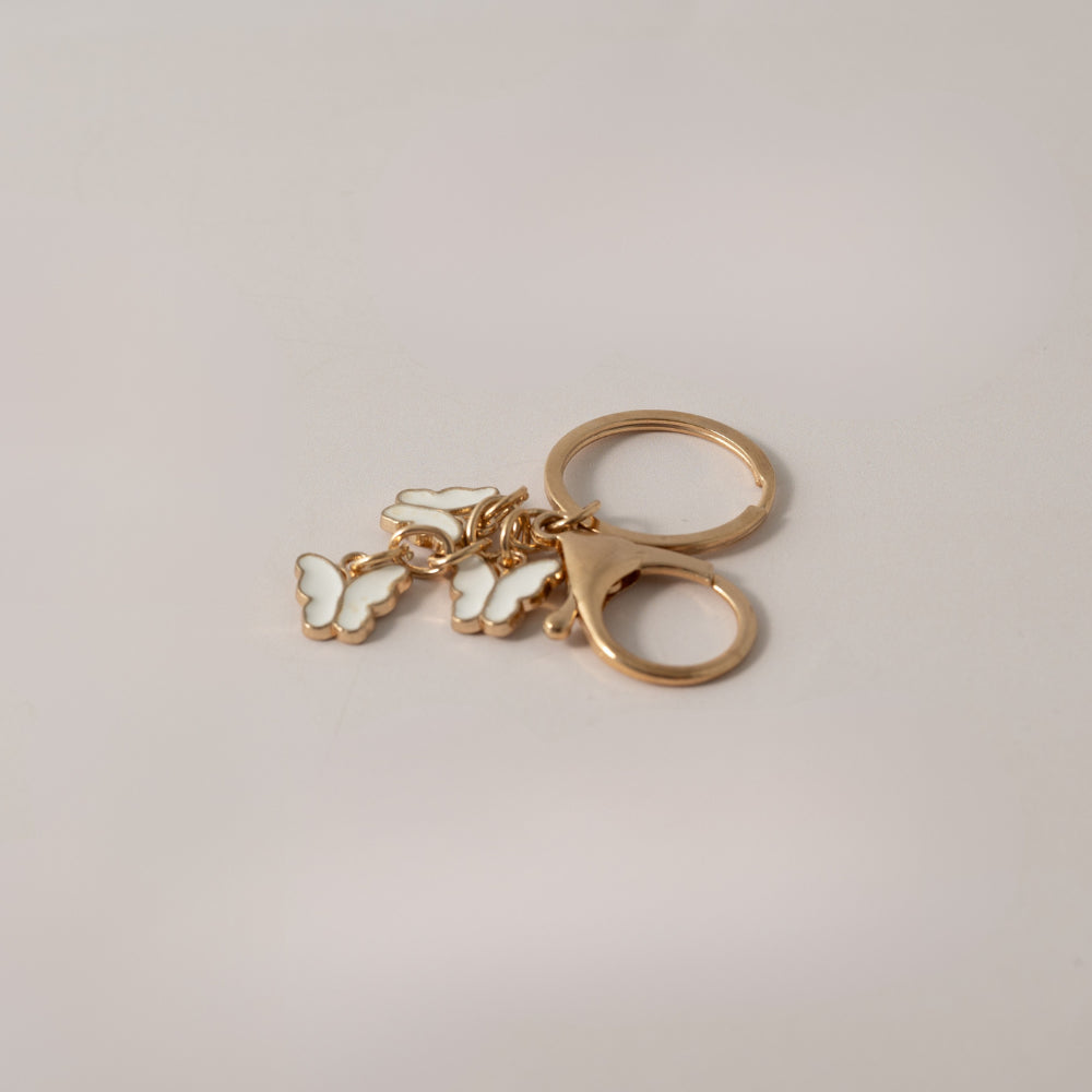 Keychain Enamel Butterfly - WHITE